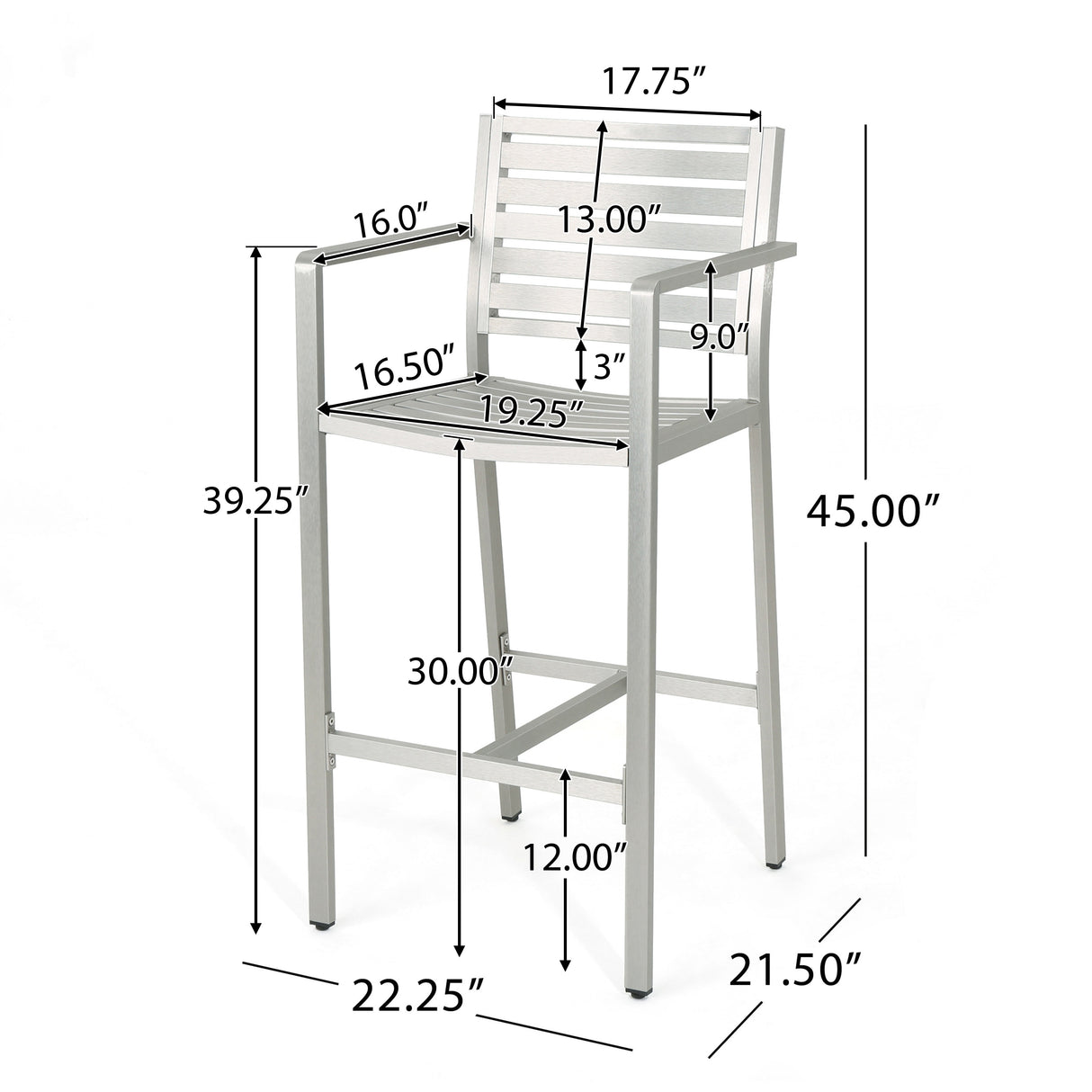 Cape Coral Outdoor Aluminum 30 Inch Barstools (Set of 2) by Christopher Knight Home