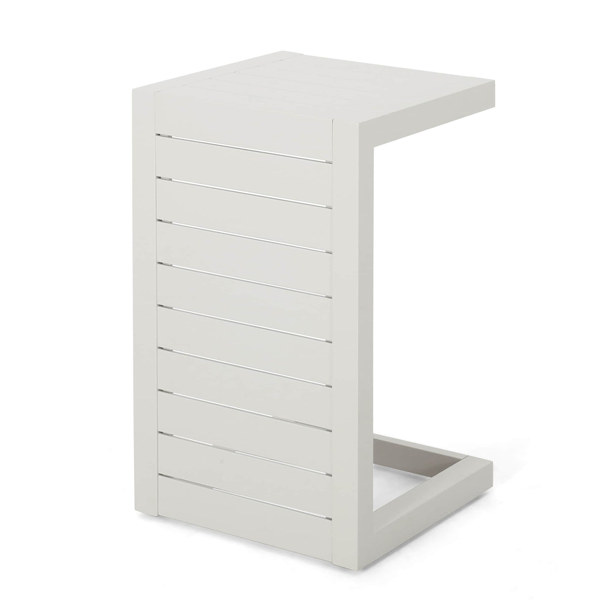 Cape Coral Outdoor C-Shape Aluminum Side Table by Christopher Knight Home