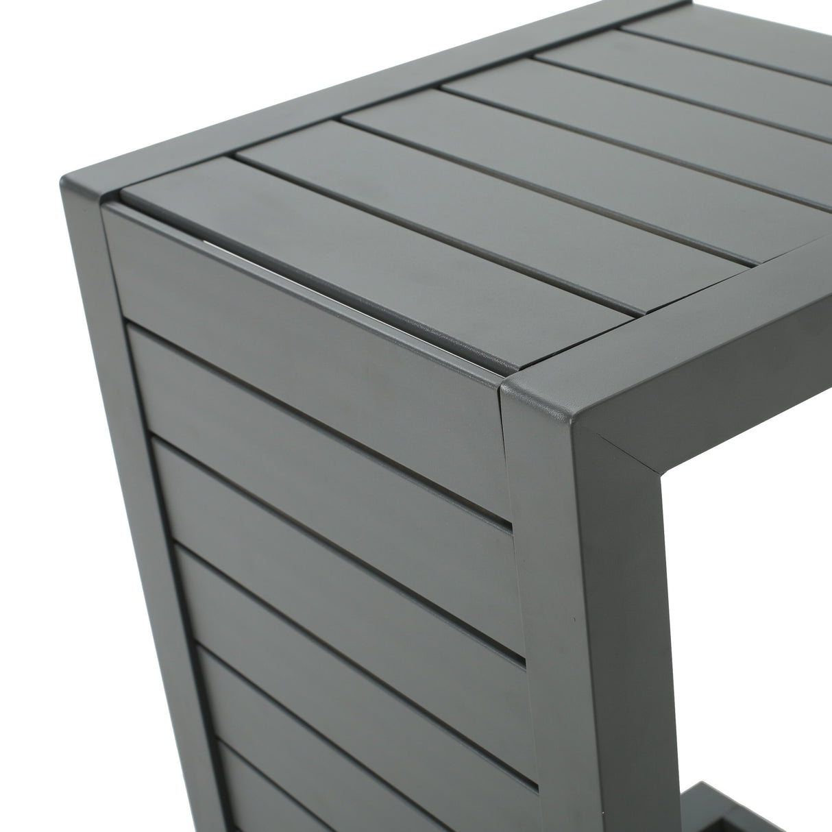 Cape Coral Outdoor C-Shape Aluminum Side Table by Christopher Knight Home