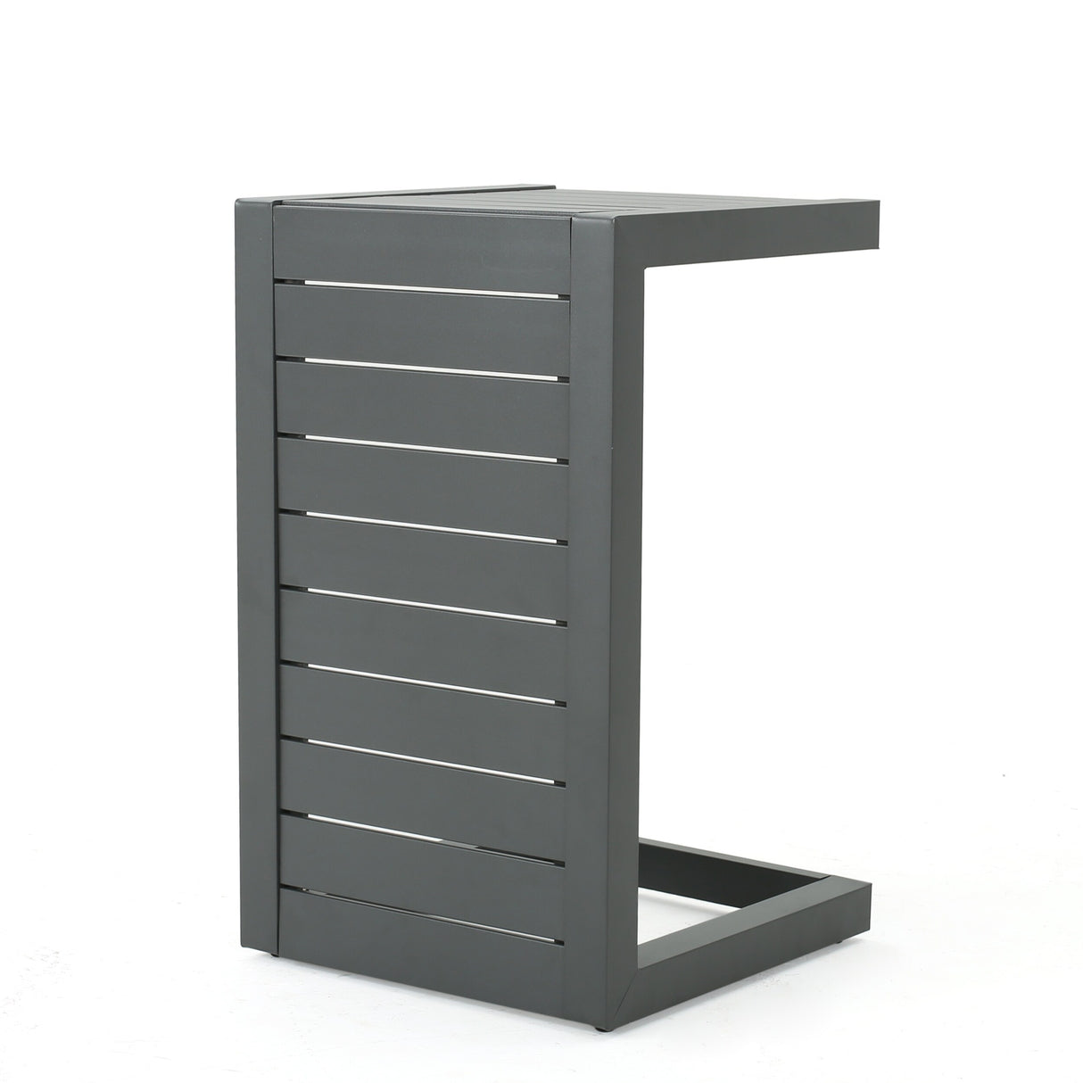 Cape Coral Outdoor C-Shape Aluminum Side Table by Christopher Knight Home