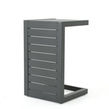 Cape Coral Outdoor C-Shape Aluminum Side Table by Christopher Knight Home