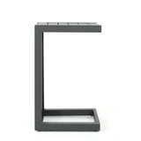 Cape Coral Outdoor C-Shape Aluminum Side Table by Christopher Knight Home