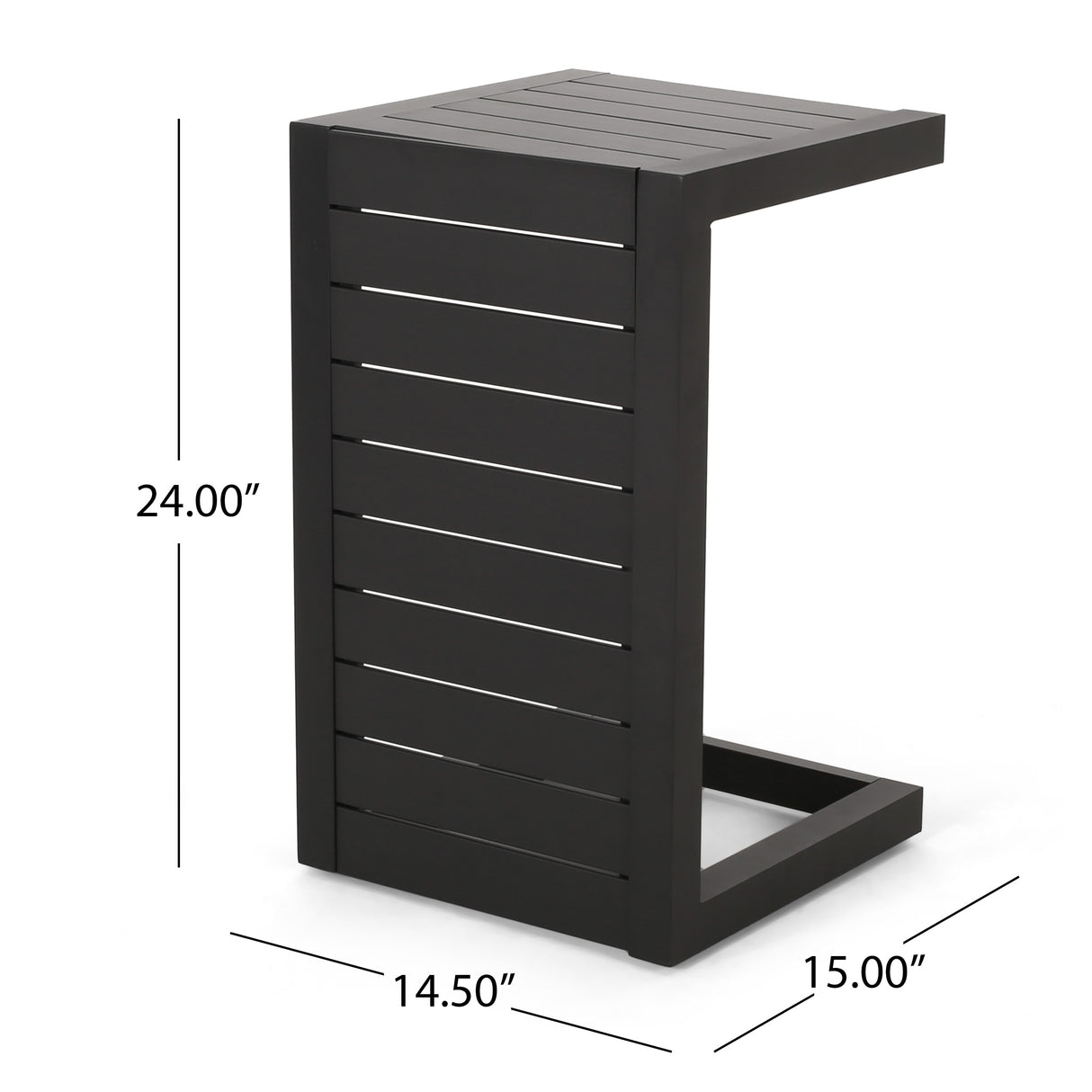Cape Coral Outdoor C-Shape Aluminum Side Table by Christopher Knight Home