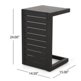 Cape Coral Outdoor C-Shape Aluminum Side Table by Christopher Knight Home