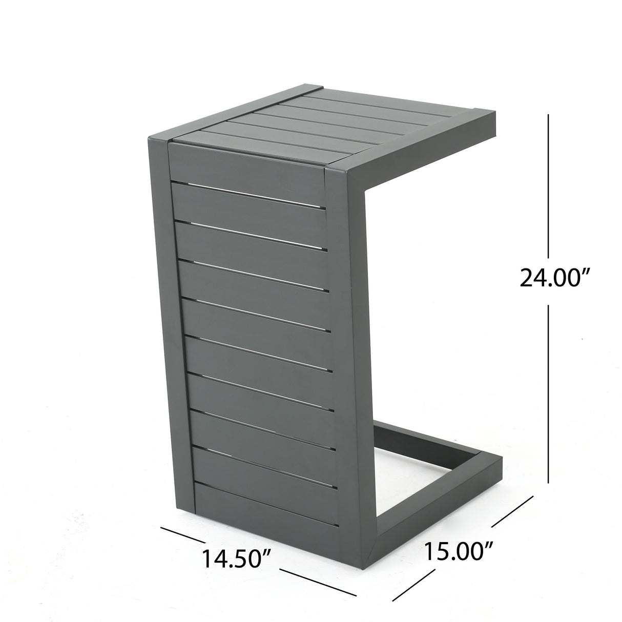 Cape Coral Outdoor C-Shape Aluminum Side Table by Christopher Knight Home