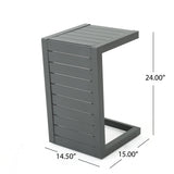 Cape Coral Outdoor C-Shape Aluminum Side Table by Christopher Knight Home
