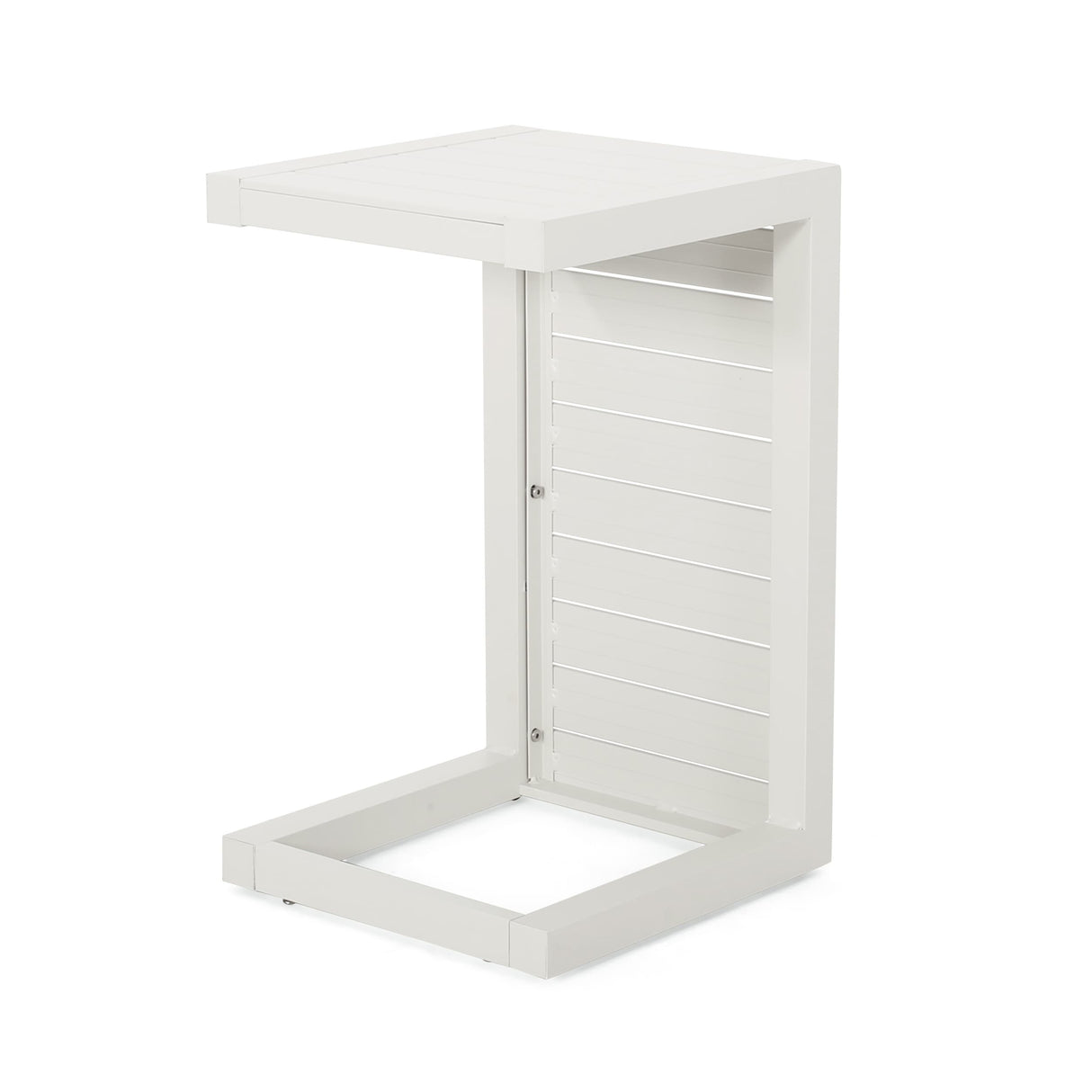 Cape Coral Outdoor C-Shape Aluminum Side Table by Christopher Knight Home