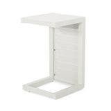 Cape Coral Outdoor C-Shape Aluminum Side Table by Christopher Knight Home