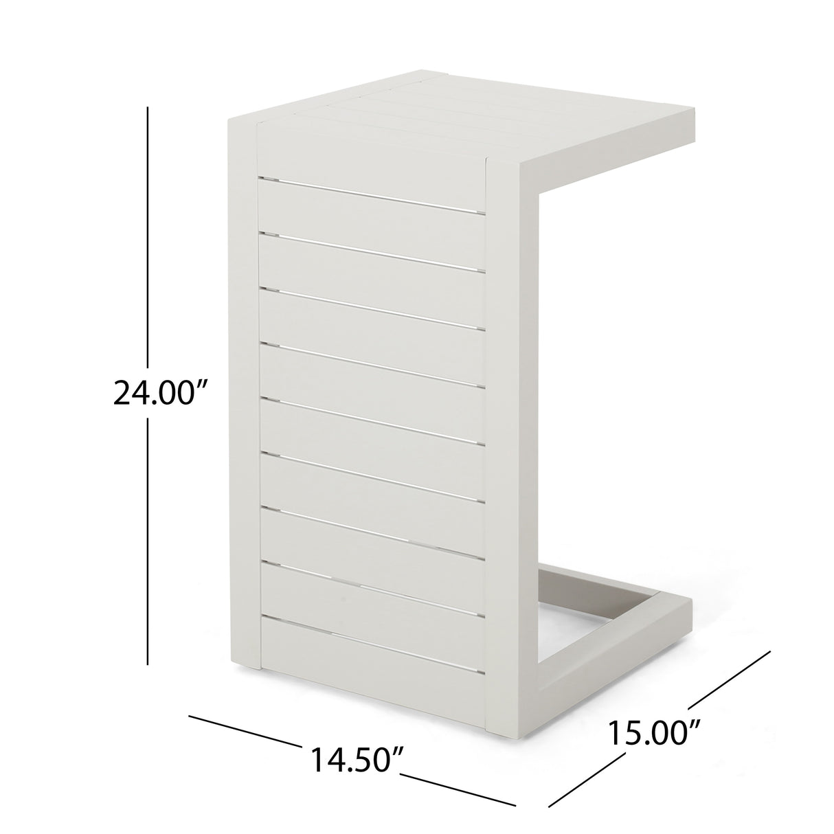 Cape Coral Outdoor C-Shape Aluminum Side Table by Christopher Knight Home