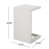Cape Coral Outdoor C-Shape Aluminum Side Table by Christopher Knight Home