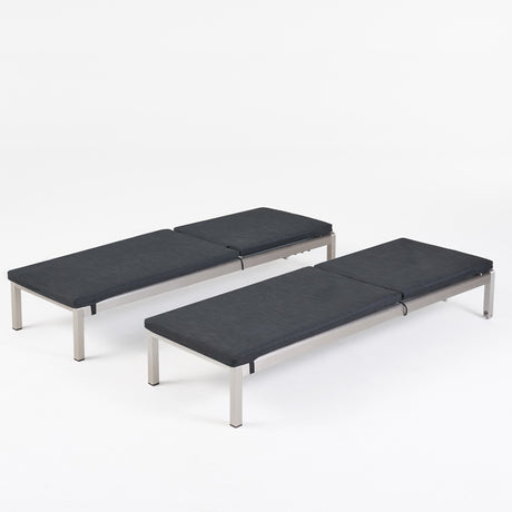 Cape Coral Outdoor Chaise Lounge with Cushion (Set of 2) by Christopher Knight Home