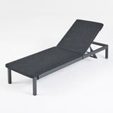 Cape Coral Outdoor Mesh and Aluminum Chaise Lounge with Cushion by Christopher Knight Home