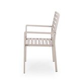 Cape Coral Outdoor Modern 4 Seater Aluminum Dining Set with Faux Wood Table Top by Christopher Knight Home