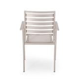 Cape Coral Outdoor Modern 4 Seater Aluminum Dining Set with Faux Wood Table Top by Christopher Knight Home