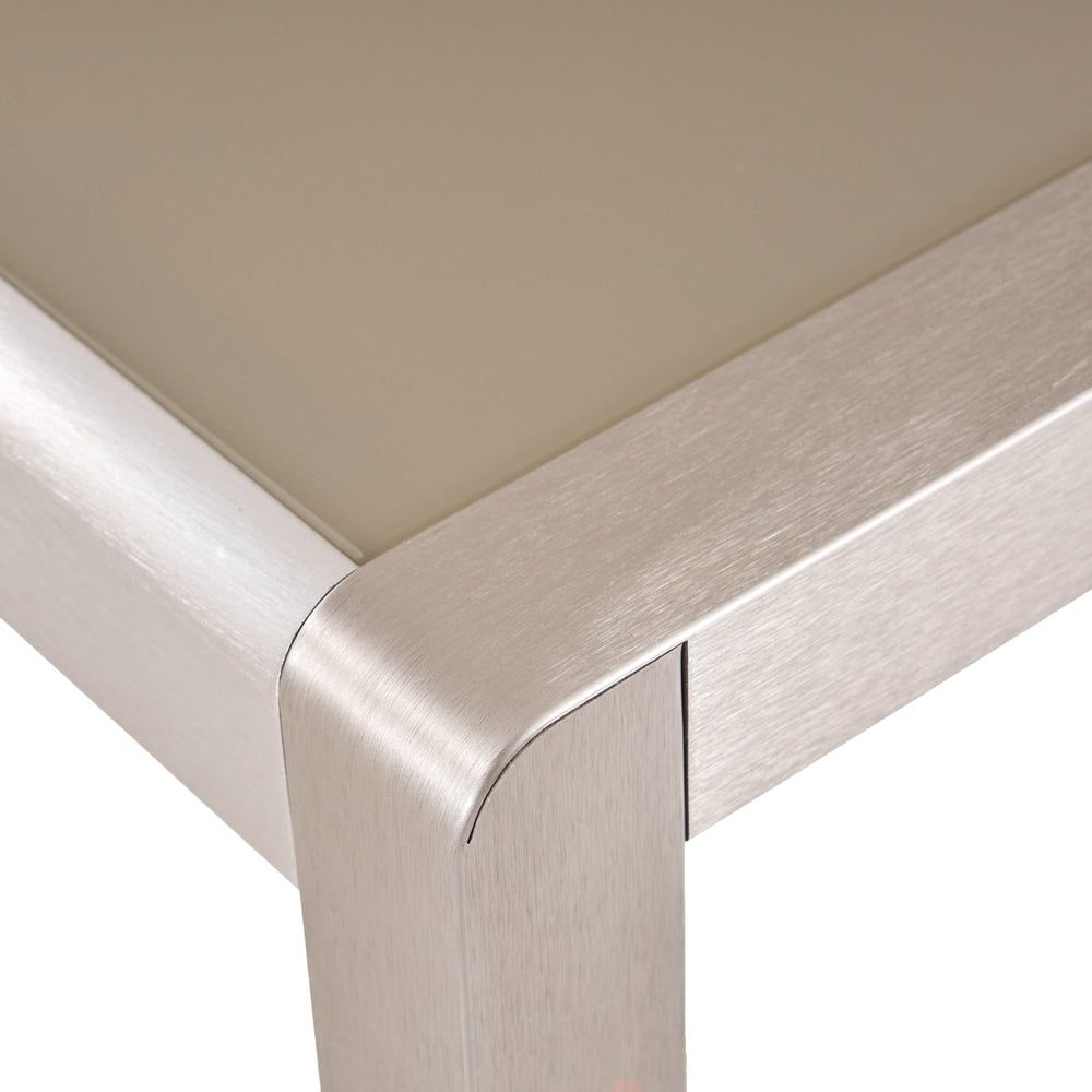 Cape Coral Outdoor Modern 4 Seater Aluminum Dining Set with Tempered Glass Table Top by Christopher Knight Home