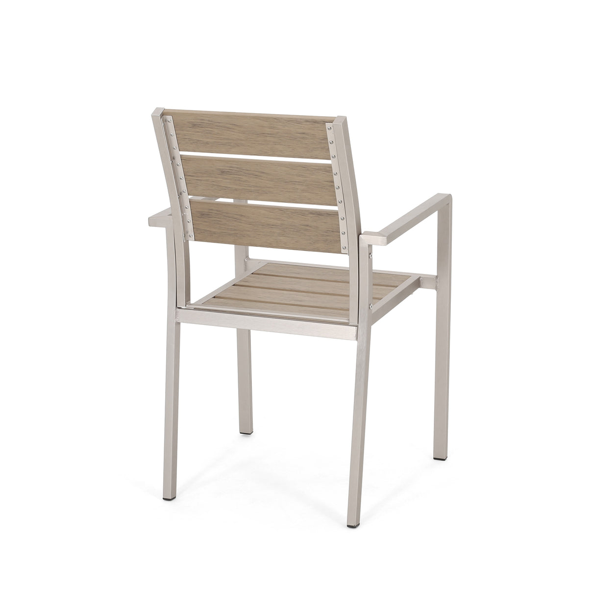 Cape Coral Outdoor Modern 6 Seater Aluminum Dining Set with Faux Wood Seats by Christopher Knight Home