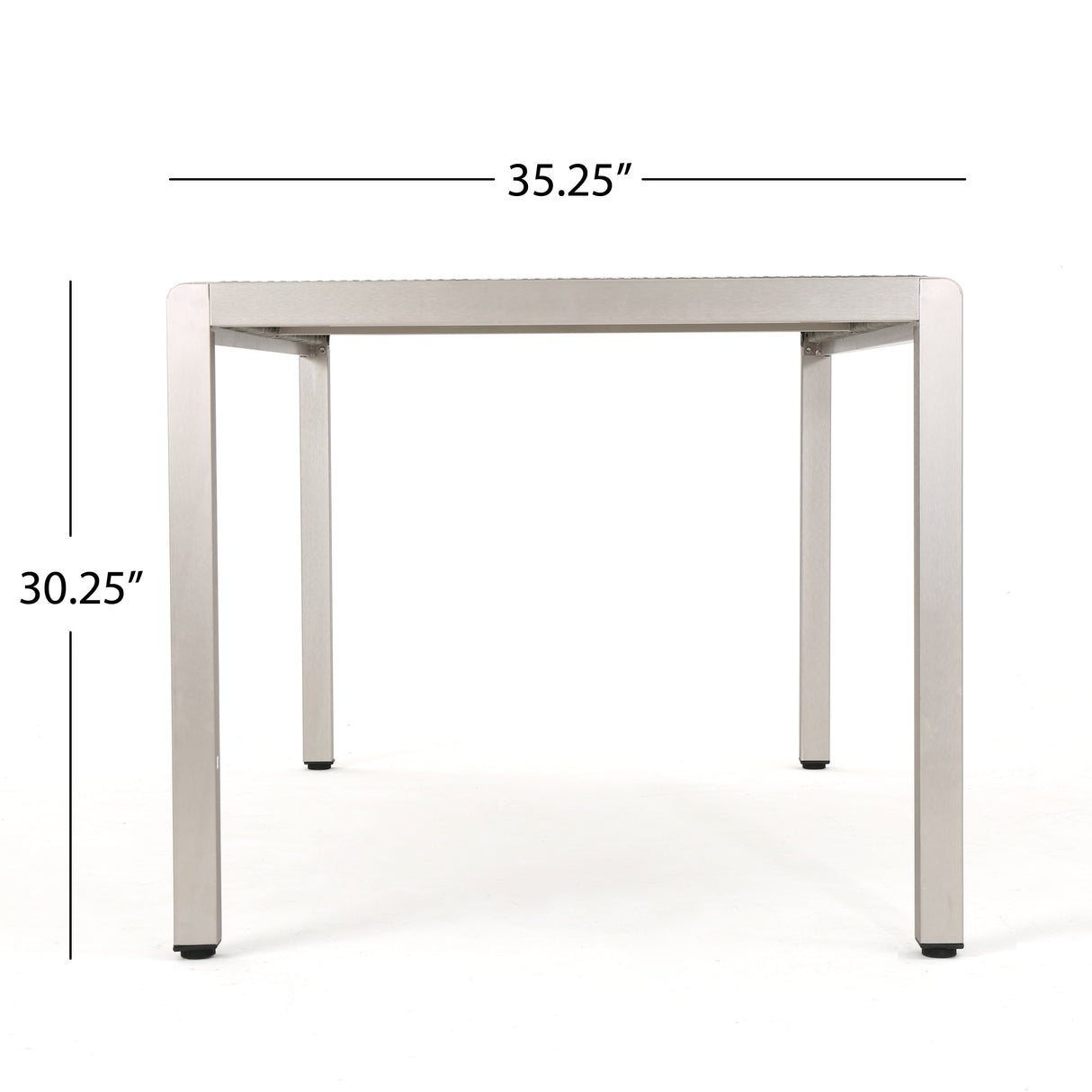 Cape Coral Outdoor Modern 6 Seater Aluminum Dining Set with Faux Wood Seats by Christopher Knight Home