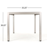 Cape Coral Outdoor Modern 6 Seater Aluminum Dining Set with Faux Wood Seats by Christopher Knight Home