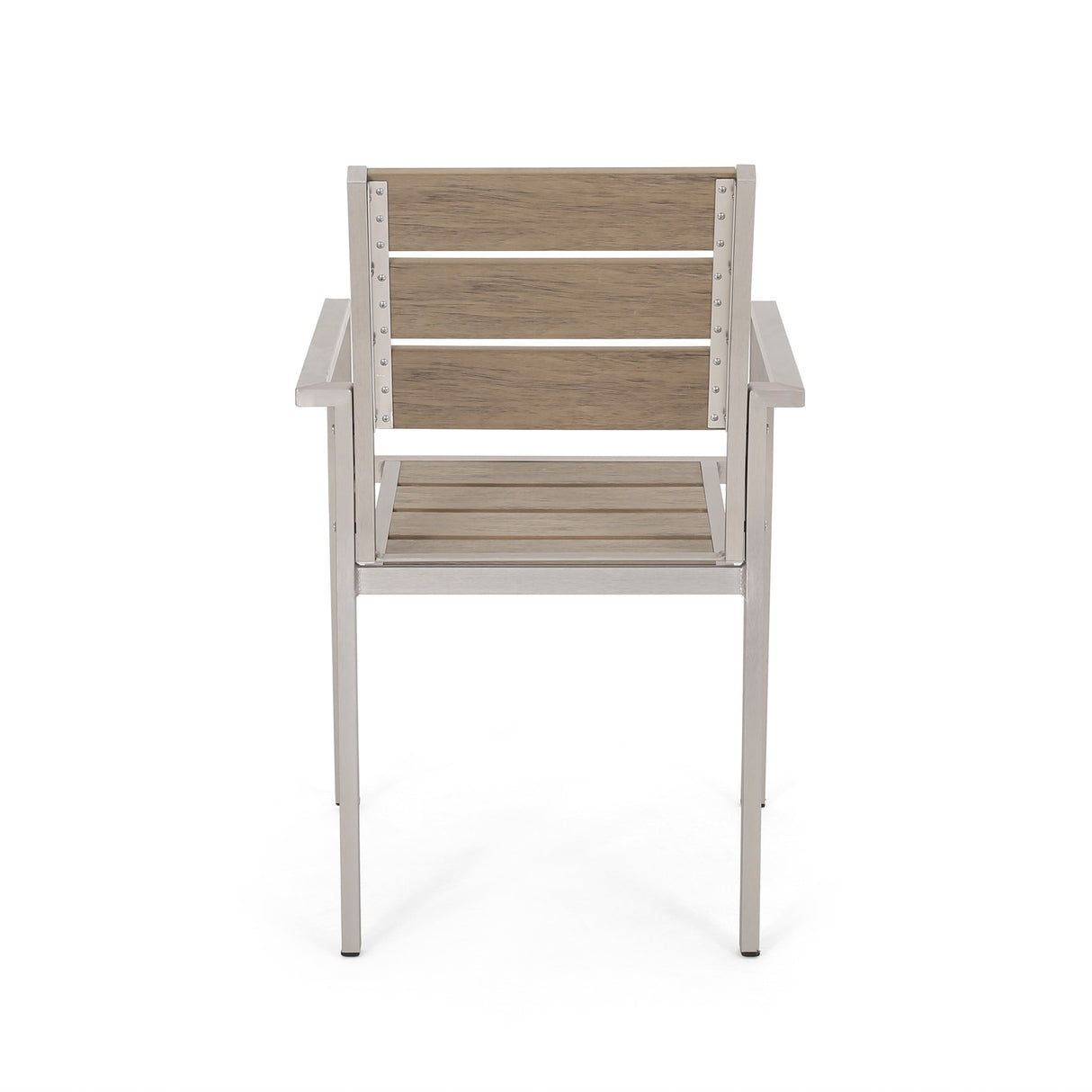 Cape Coral Outdoor Modern 6 Seater Aluminum Dining Set with Faux Wood Seats by Christopher Knight Home