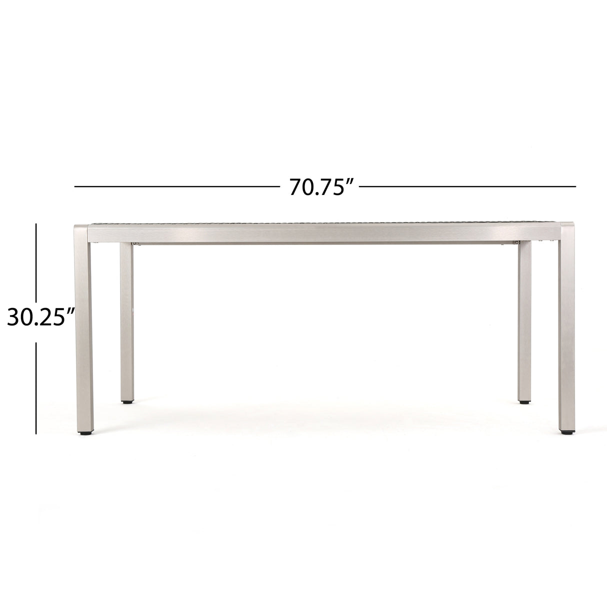 Cape Coral Outdoor Modern 6 Seater Aluminum Dining Set with Faux Wood Seats by Christopher Knight Home