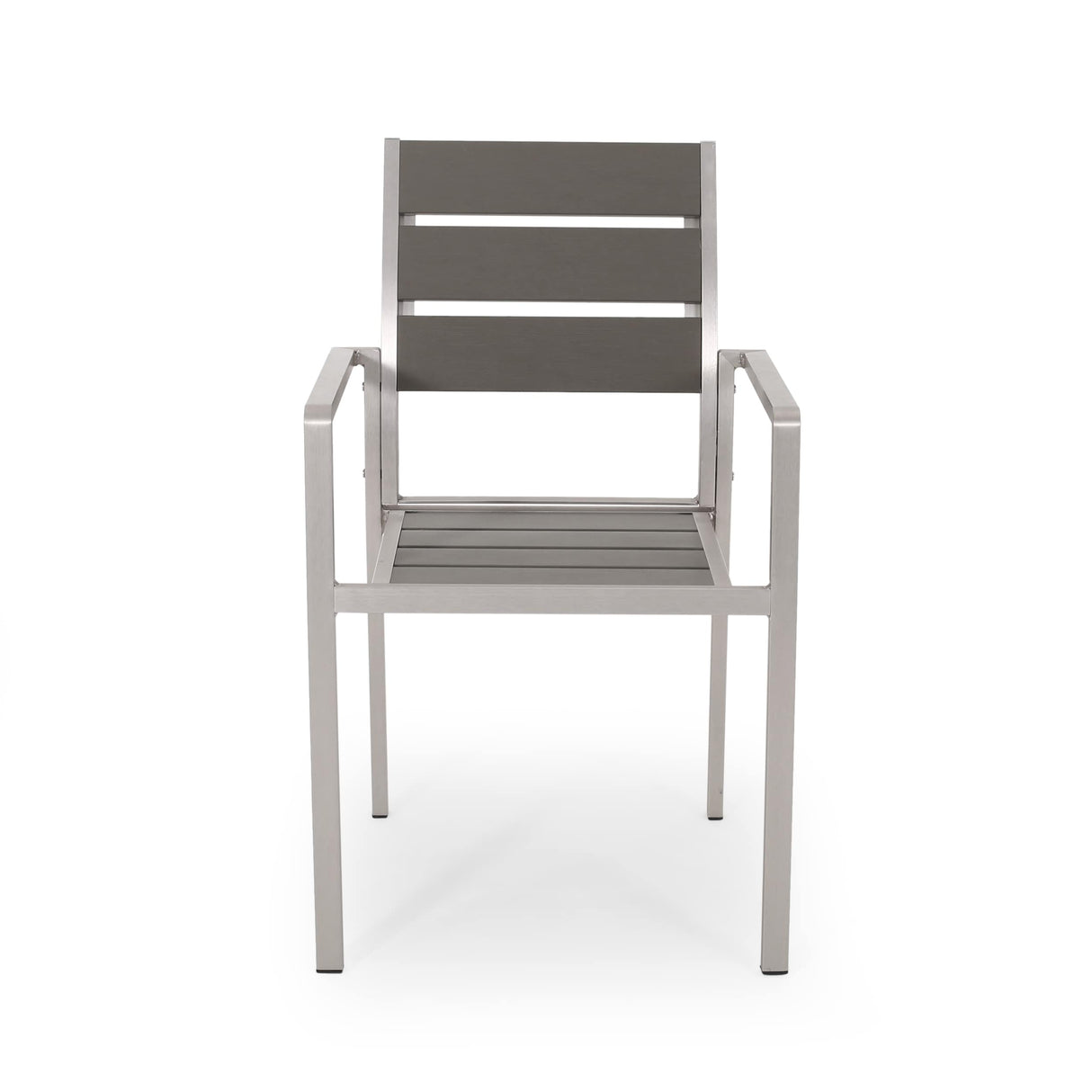 Cape Coral Outdoor Modern 6 Seater Aluminum Dining Set with Faux Wood Seats by Christopher Knight Home