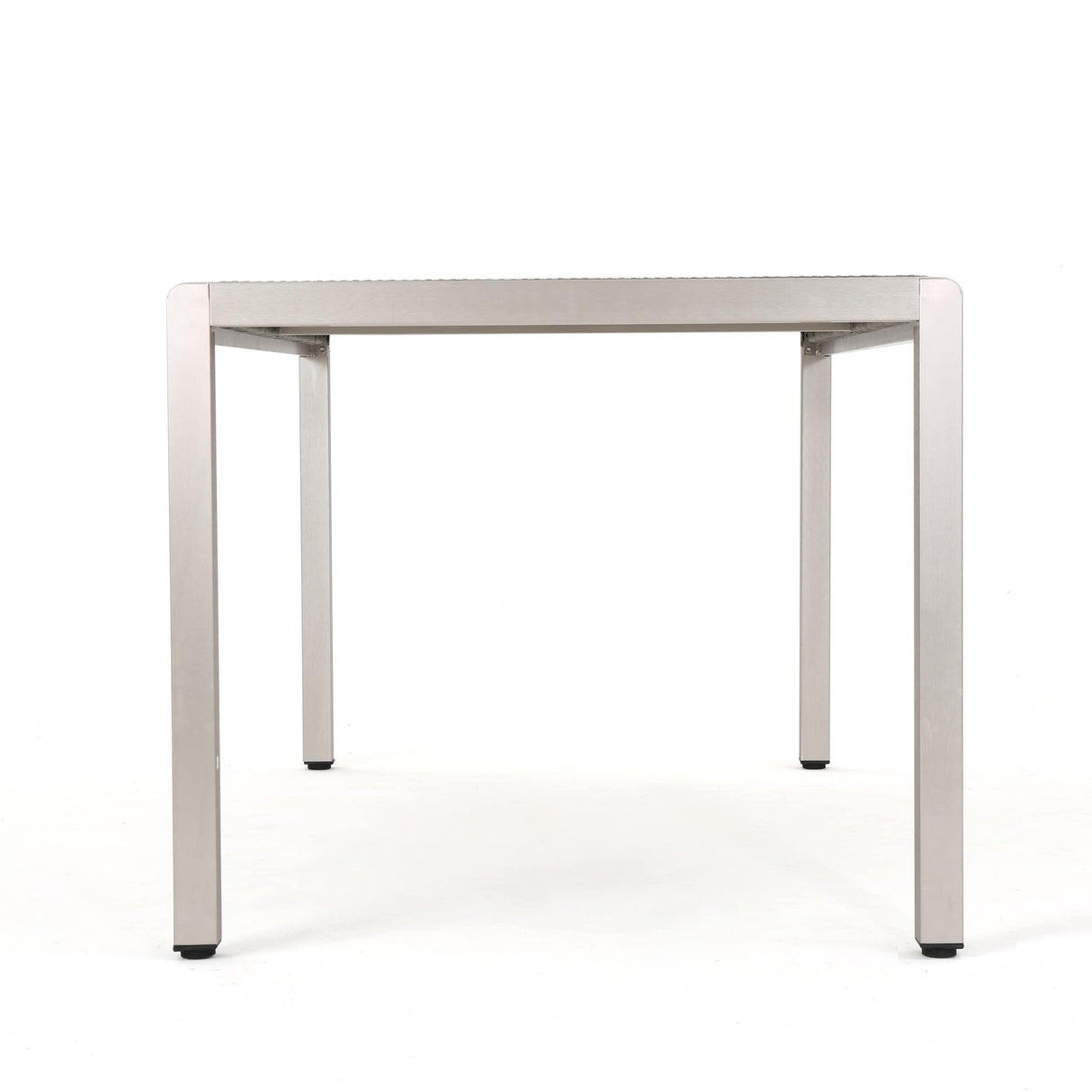 Cape Coral Outdoor Modern 6 Seater Aluminum Dining Set with Faux Wood Seats by Christopher Knight Home
