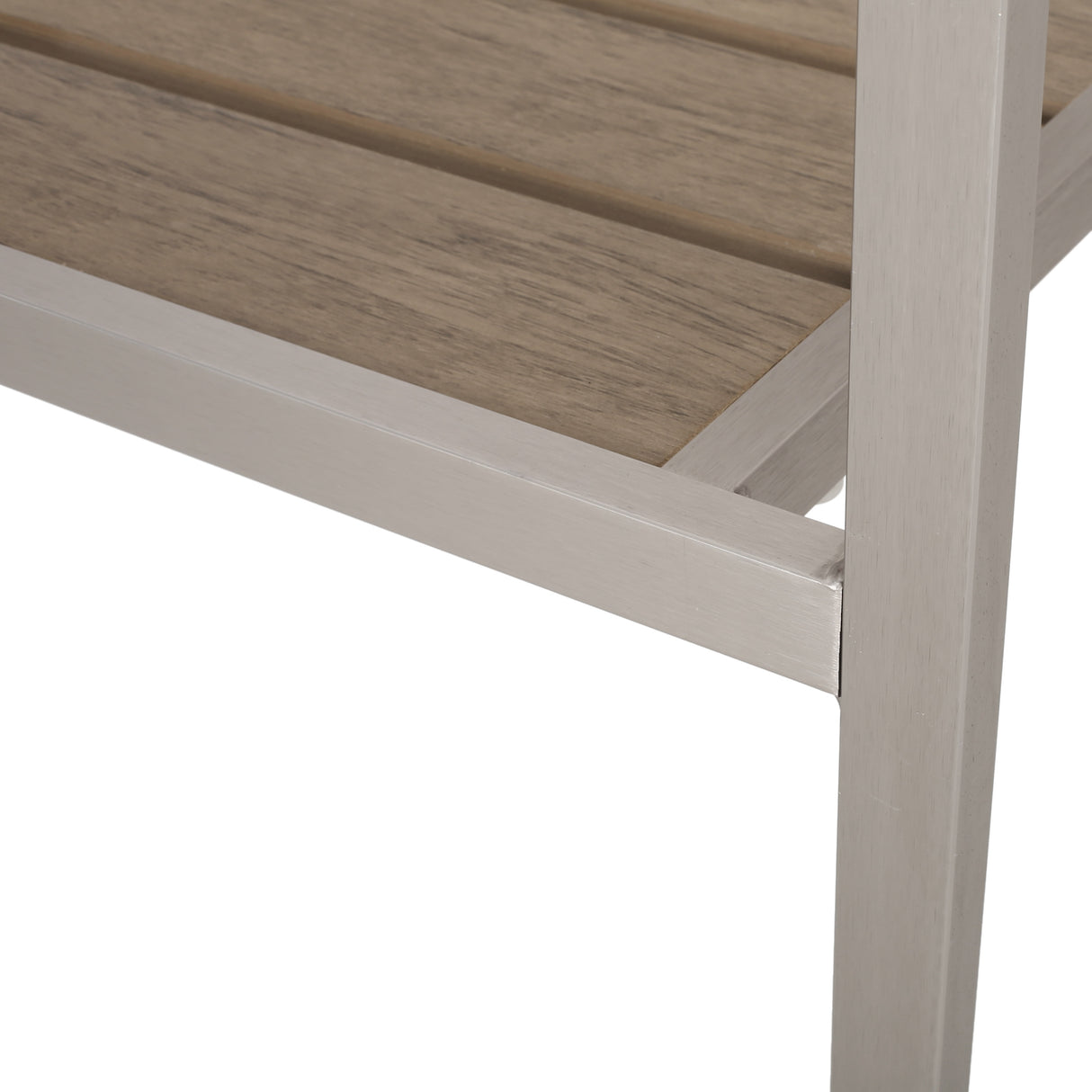 Cape Coral Outdoor Modern 6 Seater Aluminum Dining Set with Faux Wood Seats by Christopher Knight Home