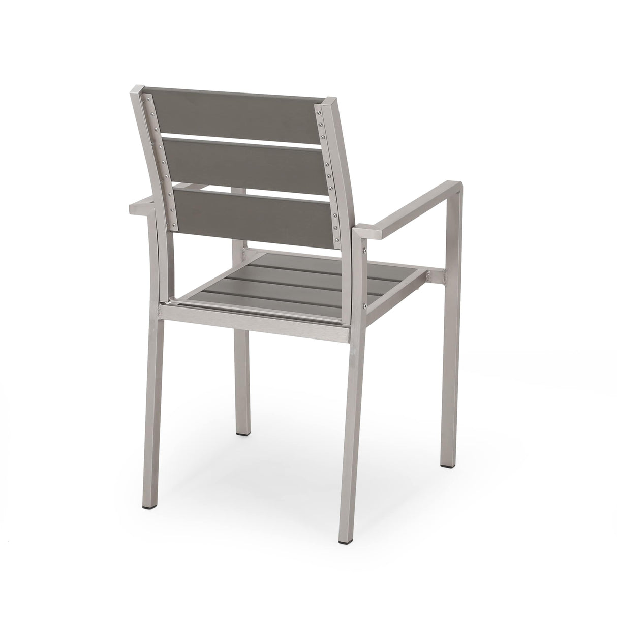 Cape Coral Outdoor Modern 6 Seater Aluminum Dining Set with Faux Wood Seats by Christopher Knight Home
