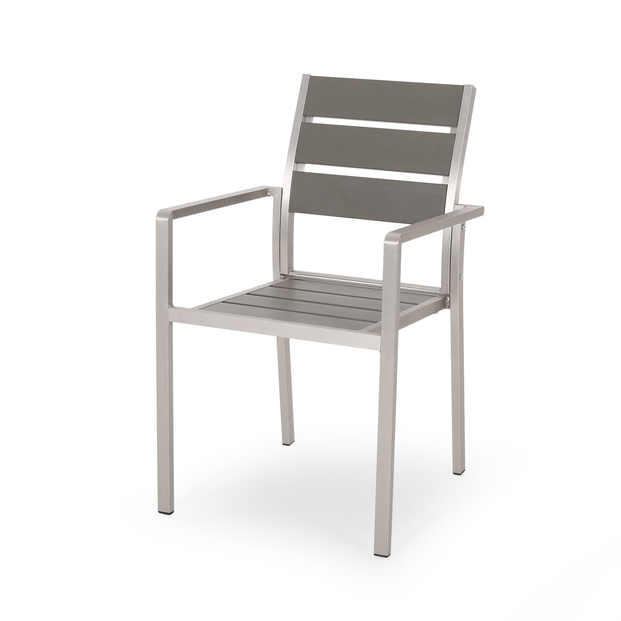 Cape Coral Outdoor Modern 6 Seater Aluminum Dining Set with Faux Wood Seats by Christopher Knight Home