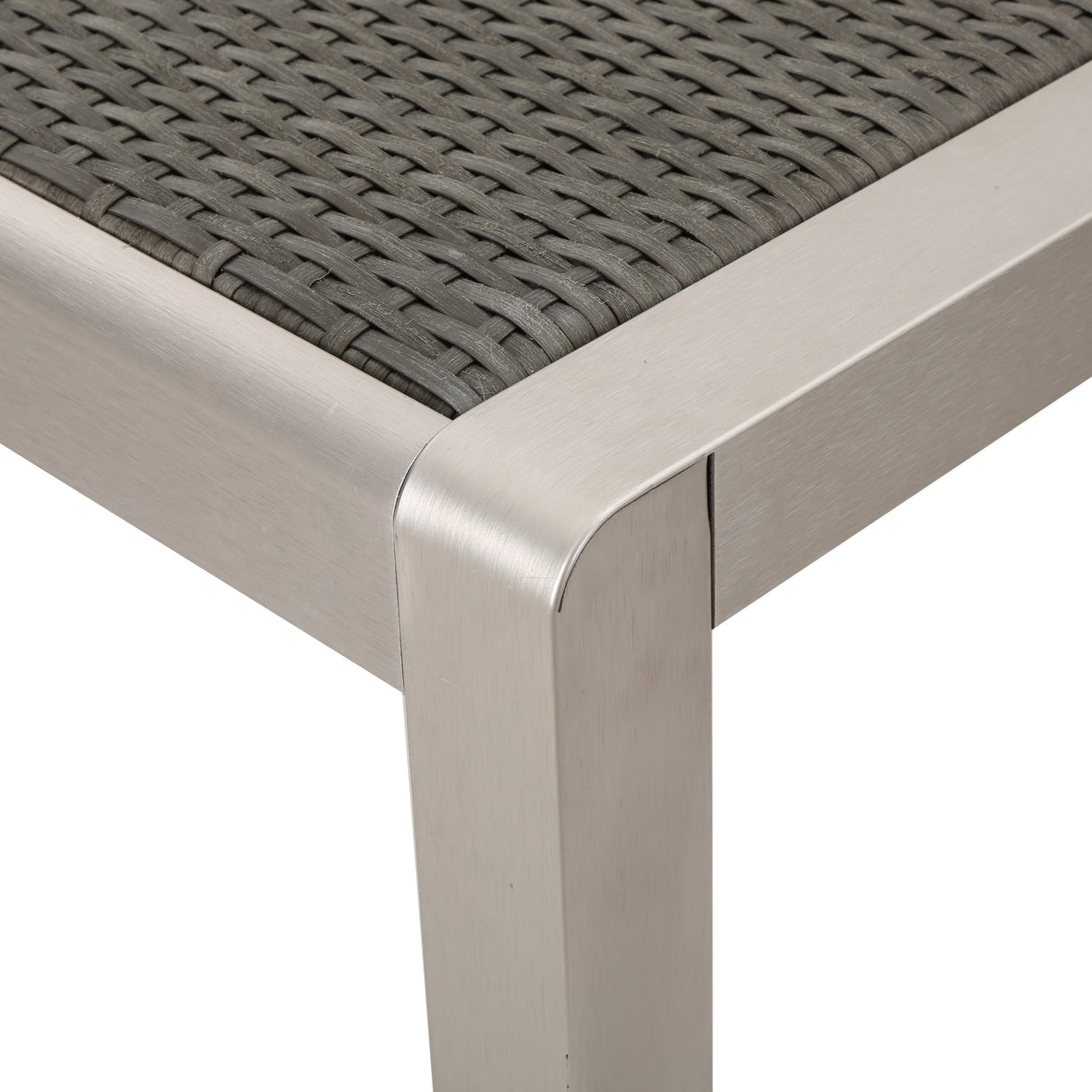 Cape Coral Outdoor Modern 6 Seater Aluminum Dining Set with Faux Wood Seats by Christopher Knight Home