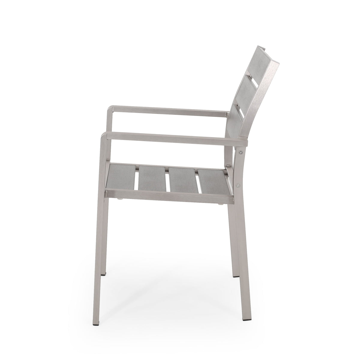 Cape Coral Outdoor Modern 6 Seater Aluminum Dining Set with Faux Wood Seats by Christopher Knight Home