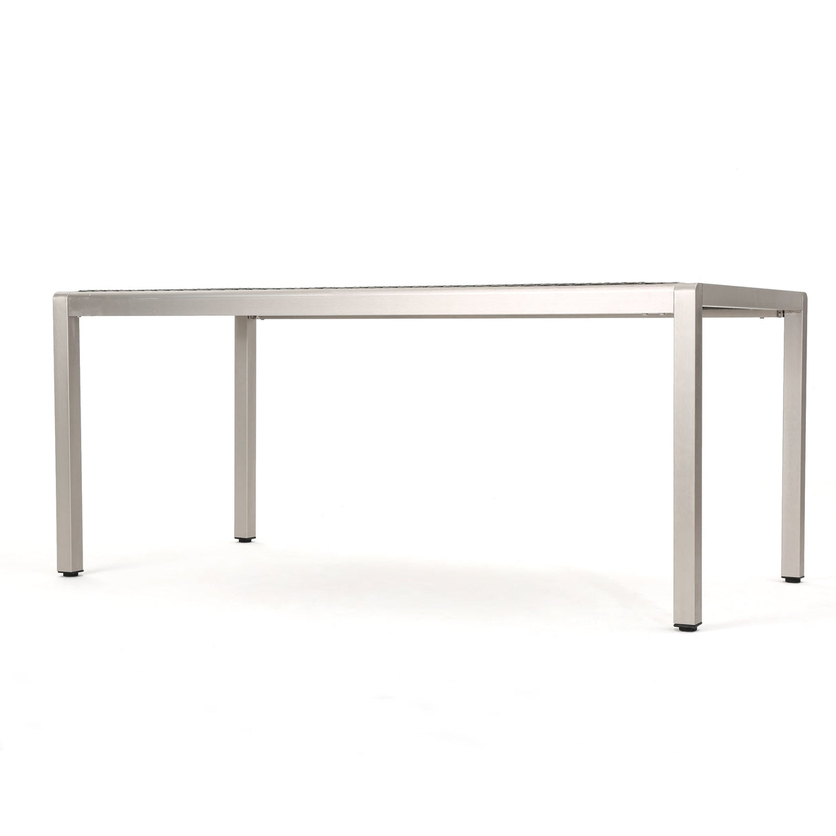 Cape Coral Outdoor Modern 6 Seater Aluminum Dining Set with Faux Wood Seats by Christopher Knight Home