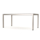 Cape Coral Outdoor Modern 6 Seater Aluminum Dining Set with Faux Wood Seats by Christopher Knight Home