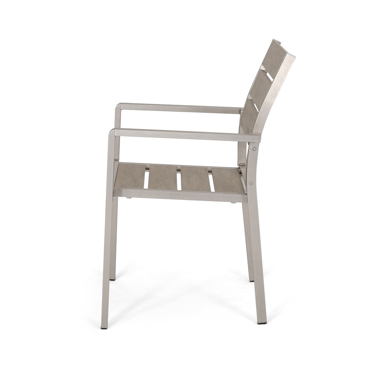 Cape Coral Outdoor Modern 6 Seater Aluminum Dining Set with Faux Wood Seats by Christopher Knight Home