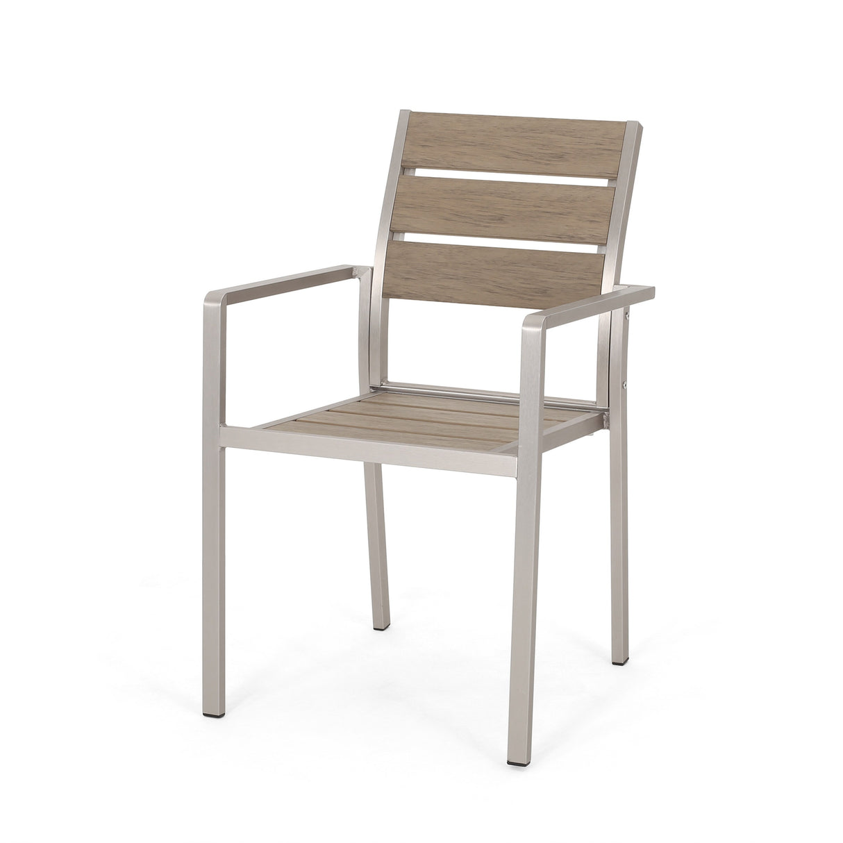 Cape Coral Outdoor Modern 6 Seater Aluminum Dining Set with Faux Wood Seats by Christopher Knight Home