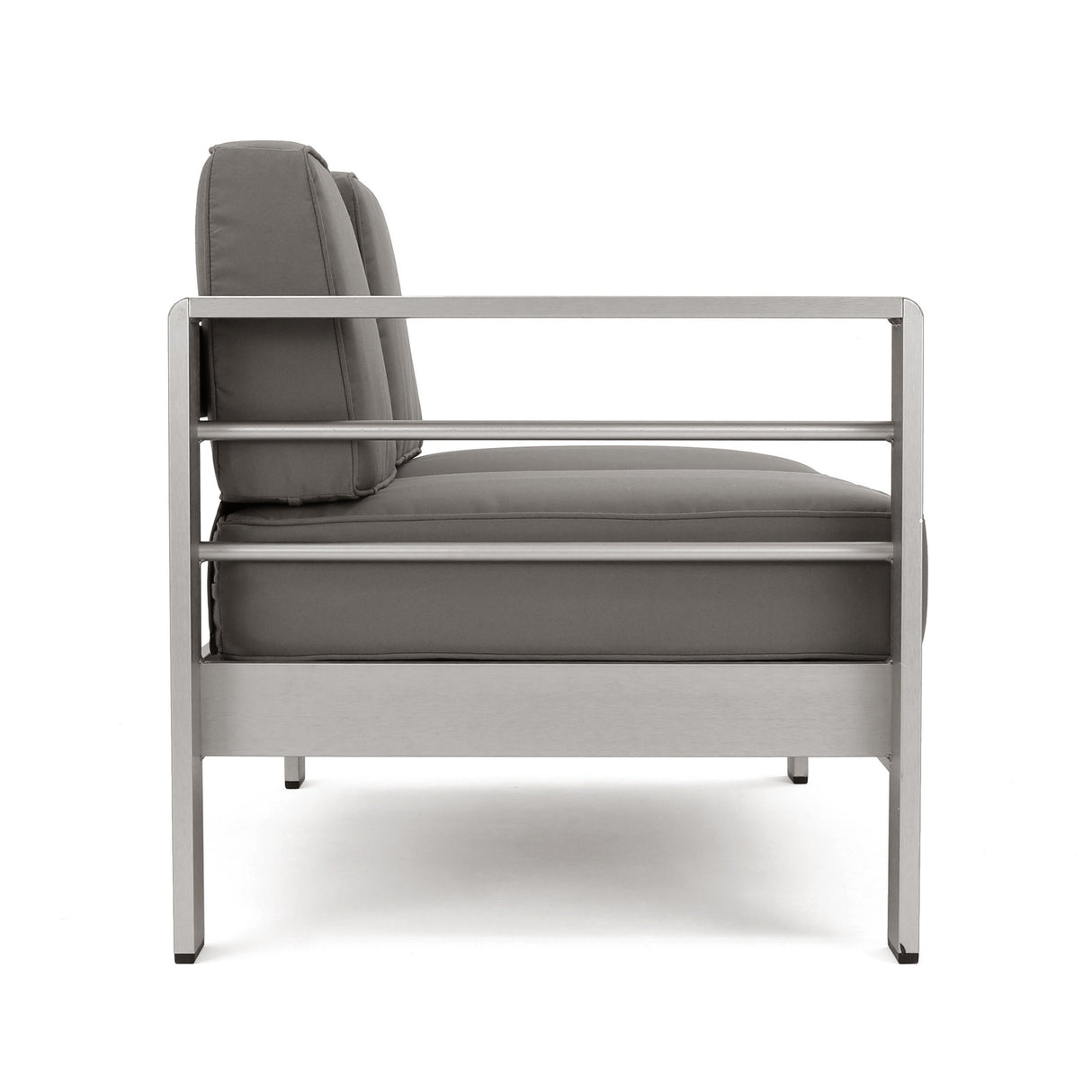 Cape Coral Outdoor Modern 9 Seater Aluminum U-Shaped Sofa Sectional Set with Ottoman by Christopher Knight Home