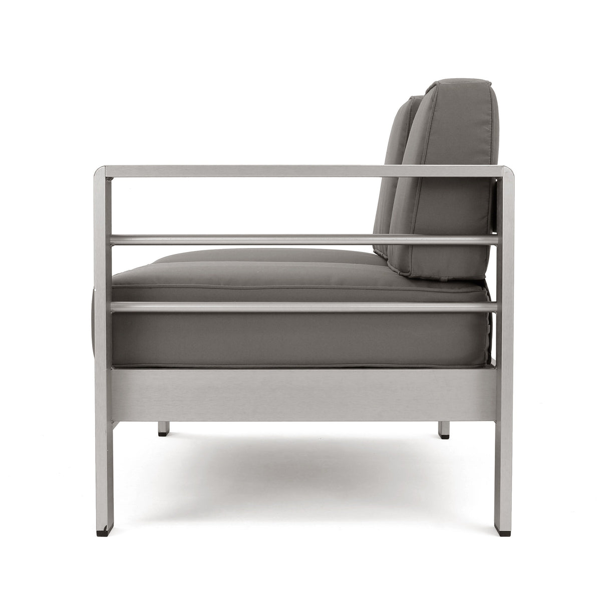 Cape Coral Outdoor Modern 9 Seater Aluminum U-Shaped Sofa Sectional Set with Ottoman by Christopher Knight Home
