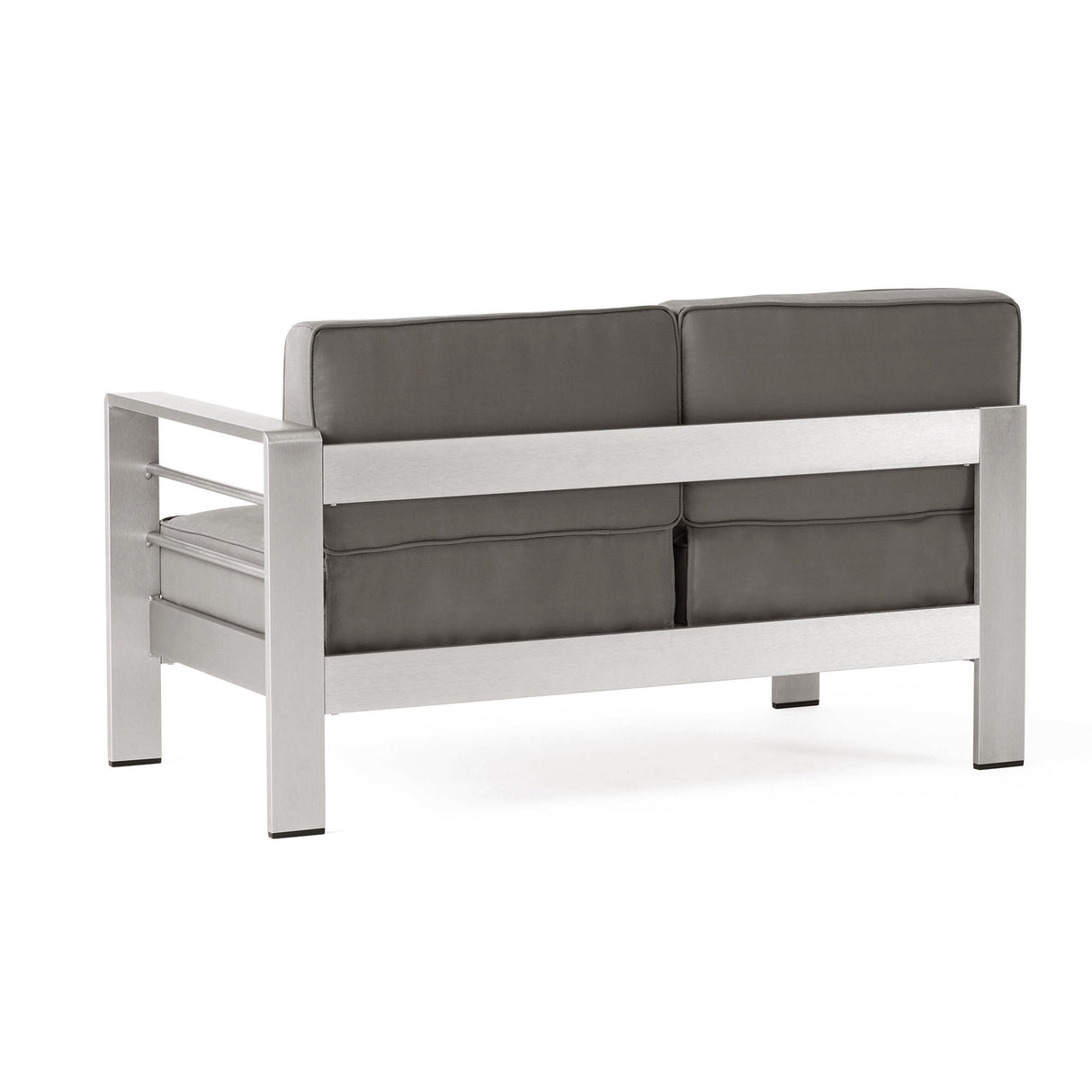 Cape Coral Outdoor Modern 9 Seater Aluminum U-Shaped Sofa Sectional Set with Ottoman by Christopher Knight Home
