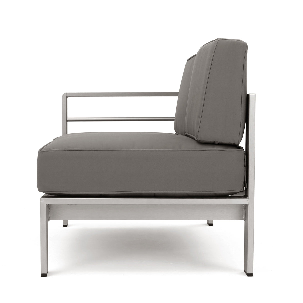 Cape Coral Outdoor Modern 9 Seater Aluminum U-Shaped Sofa Sectional Set with Ottoman by Christopher Knight Home