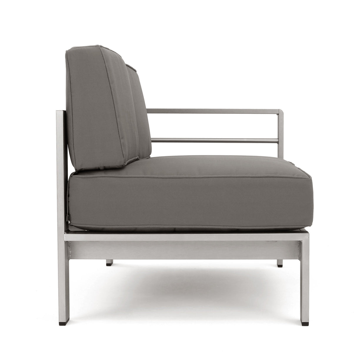 Cape Coral Outdoor Modern 9 Seater Aluminum U-Shaped Sofa Sectional Set with Ottoman by Christopher Knight Home