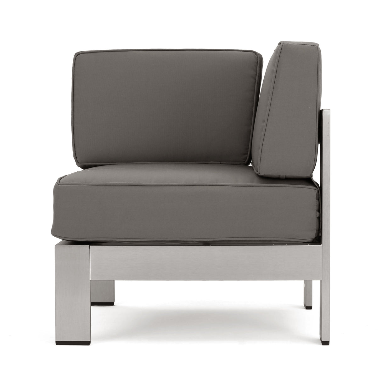 Cape Coral Outdoor Modern 9 Seater Aluminum U-Shaped Sofa Sectional Set with Ottoman by Christopher Knight Home