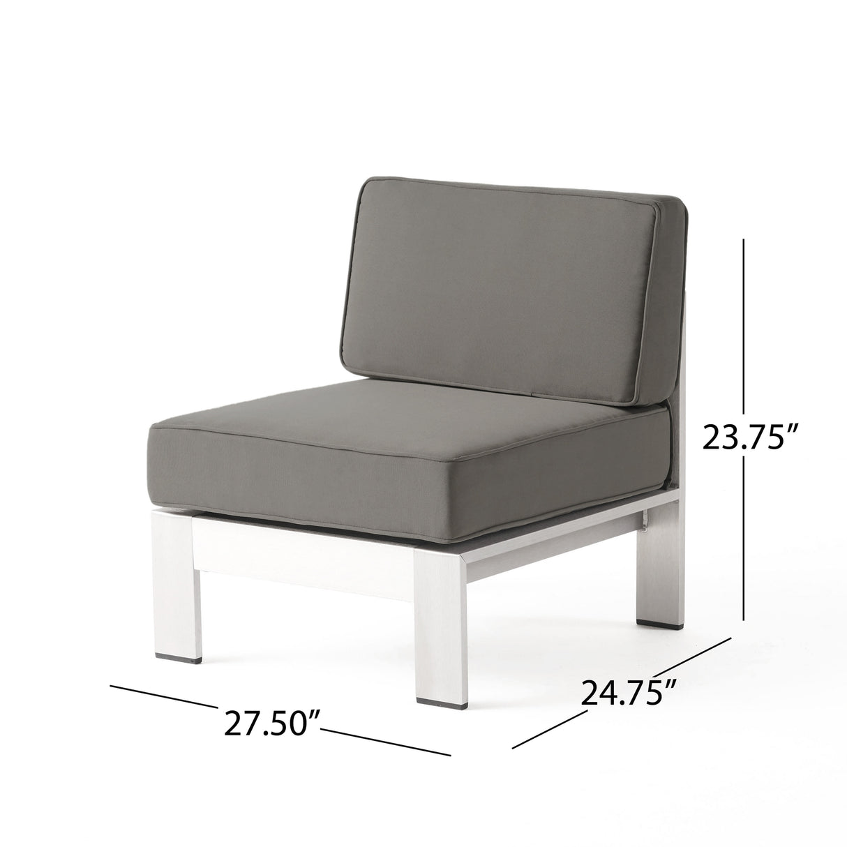 Cape Coral Outdoor Modern 9 Seater Aluminum U-Shaped Sofa Sectional Set with Ottoman by Christopher Knight Home