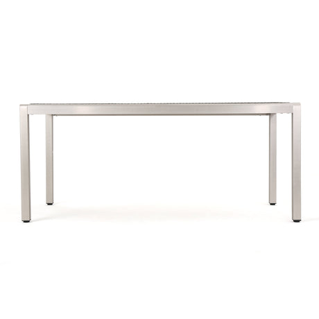 Cape Coral Outdoor Rectangle Aluminum and Wicke Dining Table by Christopher Knight Home - 70.75" L x 35.25" W x 30.25" H