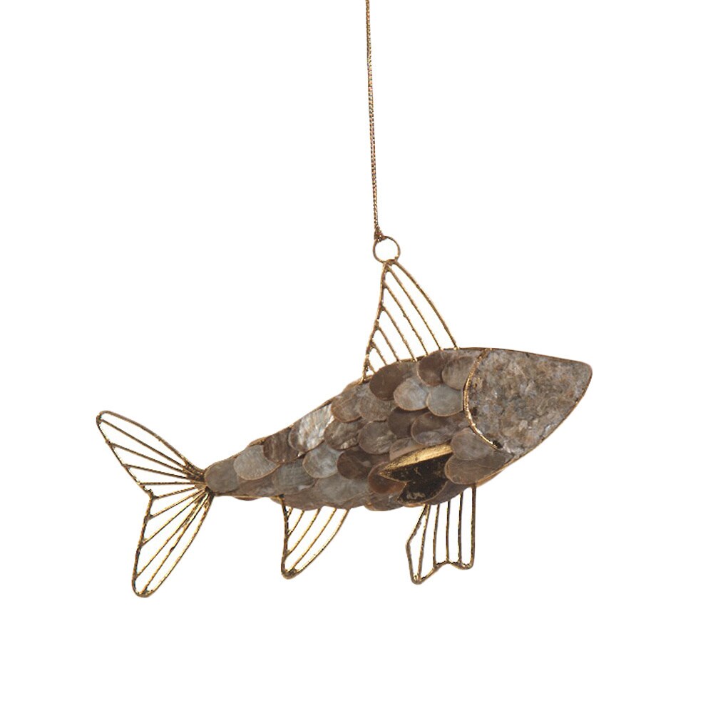 Capiz and Wire Tropical Fish Ornament (Set of 6)
