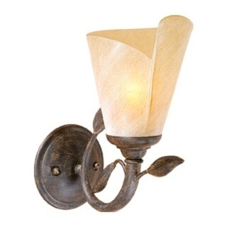 Capri 1 Light Bronze Rustic Vine Bathroom Wall Fixture - 5.5-in W x 10.25-in H x 8.25-in D