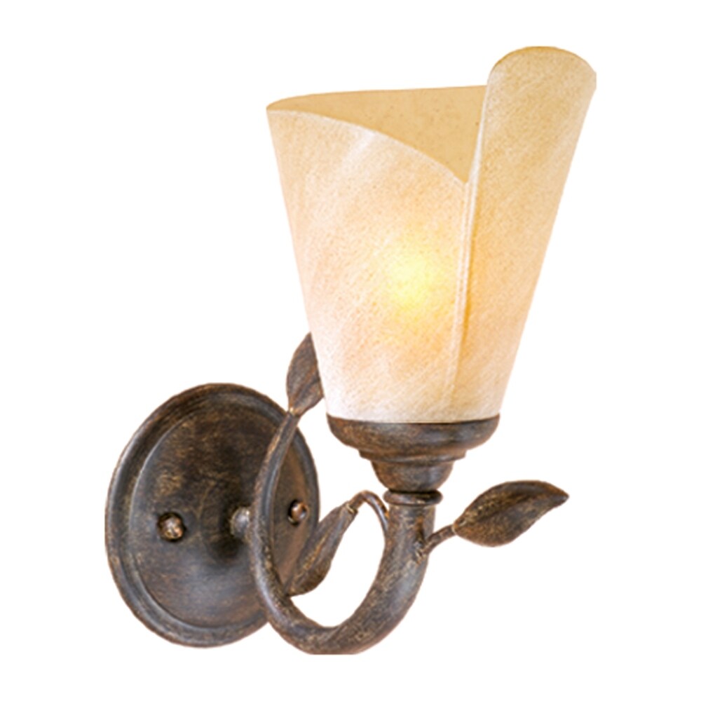 Capri 1 Light Bronze Rustic Vine Bathroom Wall Fixture - 5.5-in W x 10.25-in H x 8.25-in D