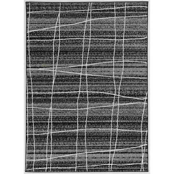 Capri Mod Plaid Black/Gray Area Rug - 6'5" X 9'3"