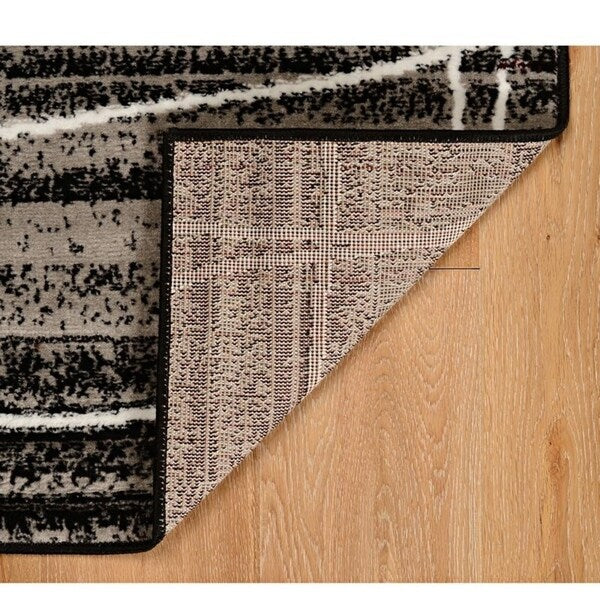 Capri Mod Plaid Black/Gray Area Rug - 6'5" X 9'3"