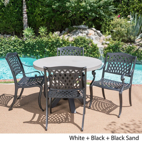 Capri Cast Aluminum 5-piece Dining Set by Christopher Knight Home