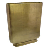 Capsule Shape Metal Vase with Stable Base, Large, Brass